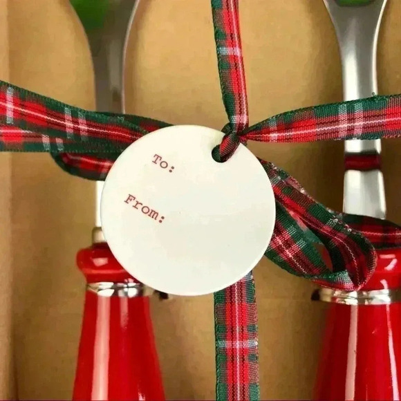 NEW Rae Dunn - MERRY CHRISTMAS - Beautiful Red Christmas Serving Spoon Set - Picture 6 of 6